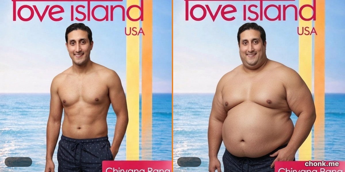 Before and after body meme — Dominic's 10x chonk