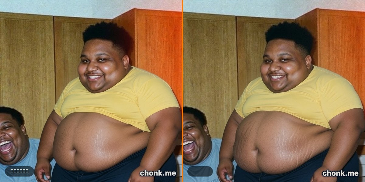Before and after body meme — Dominic's 10x chonk