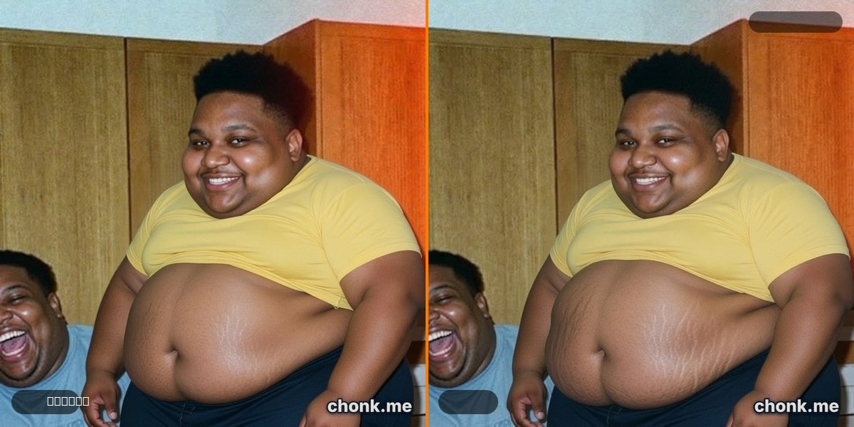 Before and after body meme — Dominic's 10x chonk