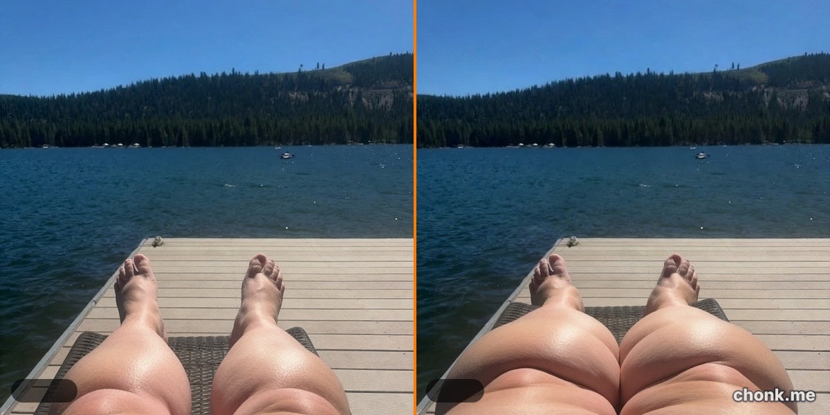 Before and after body meme — Eric's 7x chonk